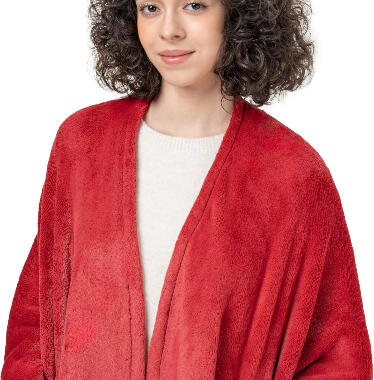 Berkshire Blanket Primalush™ Wearable Blanket, Cozy Loungewear Pocketed Plush Cape Wrap for Adults & Teens(Purple, One Size 58"X64")