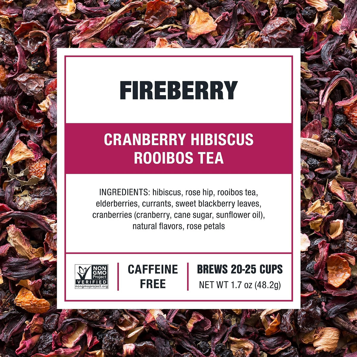 Tiesta Tea - Fireberry, Loose Leaf, Cranberry Hibiscus Rooibos Tea, 1.7oz