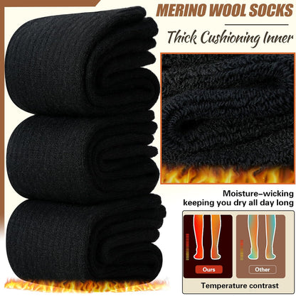EBMORE Merino Wool Socks for Women Hiking Thermal Warm Winter Thick Boot Cozy Crew Comfy Work Socks for Ladies 5 Pairs