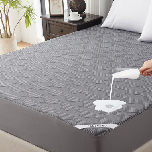 Queen Mattress Protector Waterproof 3D Air Fabric Mattress Pad Cover
