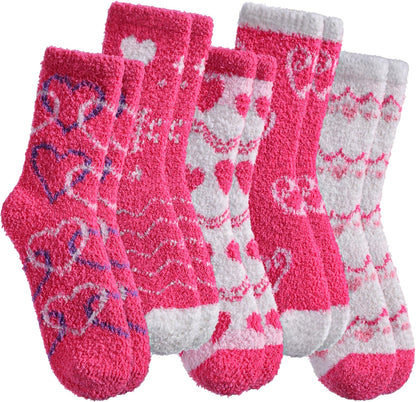 SDBING Fuzzy Socks for Women Soft Fluffy Home Sleeping Socks Cozy Warm Slipper Socks 6 or 5 Pairs