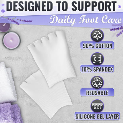 Gel Toe Separators for Women Socks – Gel Toe Compression Socks Women – Relaxation, Comfortable for Bedtime, Separators for Pedicure & Moisturizing, Fits US Sizes 6-10, Soft Cotton, Long-Lasting Design