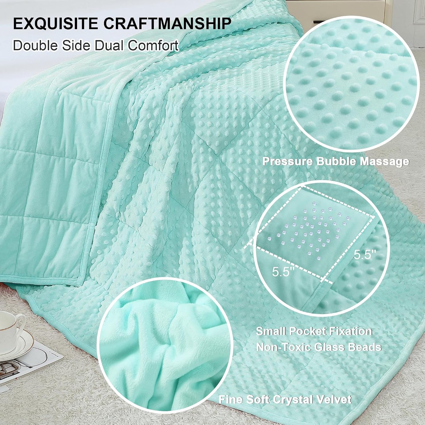 Alomidds Weighted Lap Blanket 7lbs, Cozy Luxury Breathable Weighted Blanket for Adults, Weighted Lap Pad for Travel, Relaxation, Sleeping, Purple, 29" x 24"