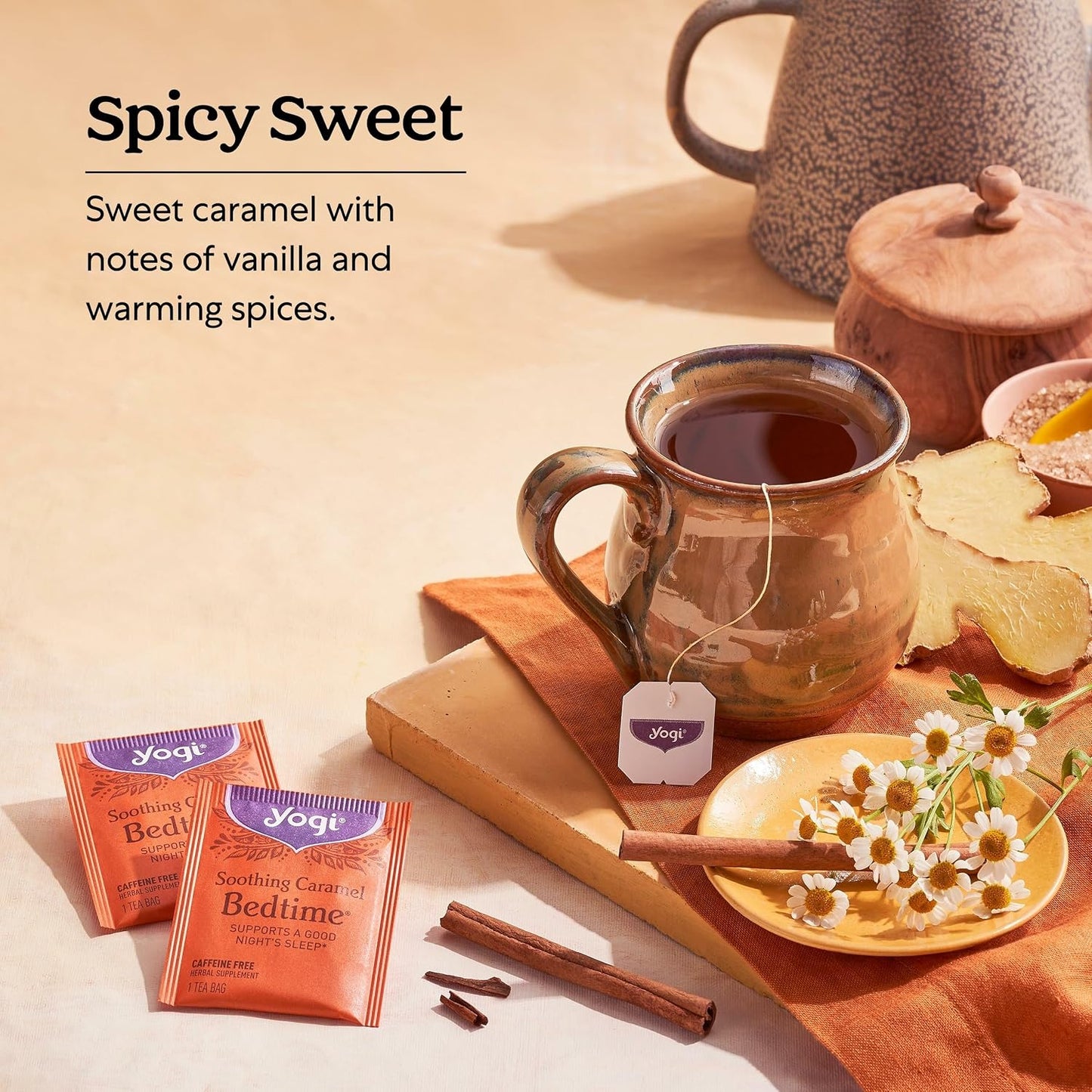 Yogi Soothing Caramel Bedtime Tea, 16 Tea Bags (4 Pack)