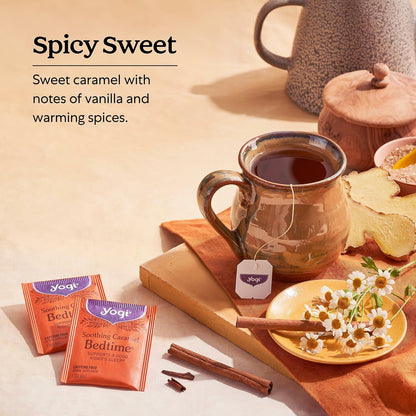 Yogi Soothing Caramel Bedtime Tea, 16 Tea Bags (4 Pack)