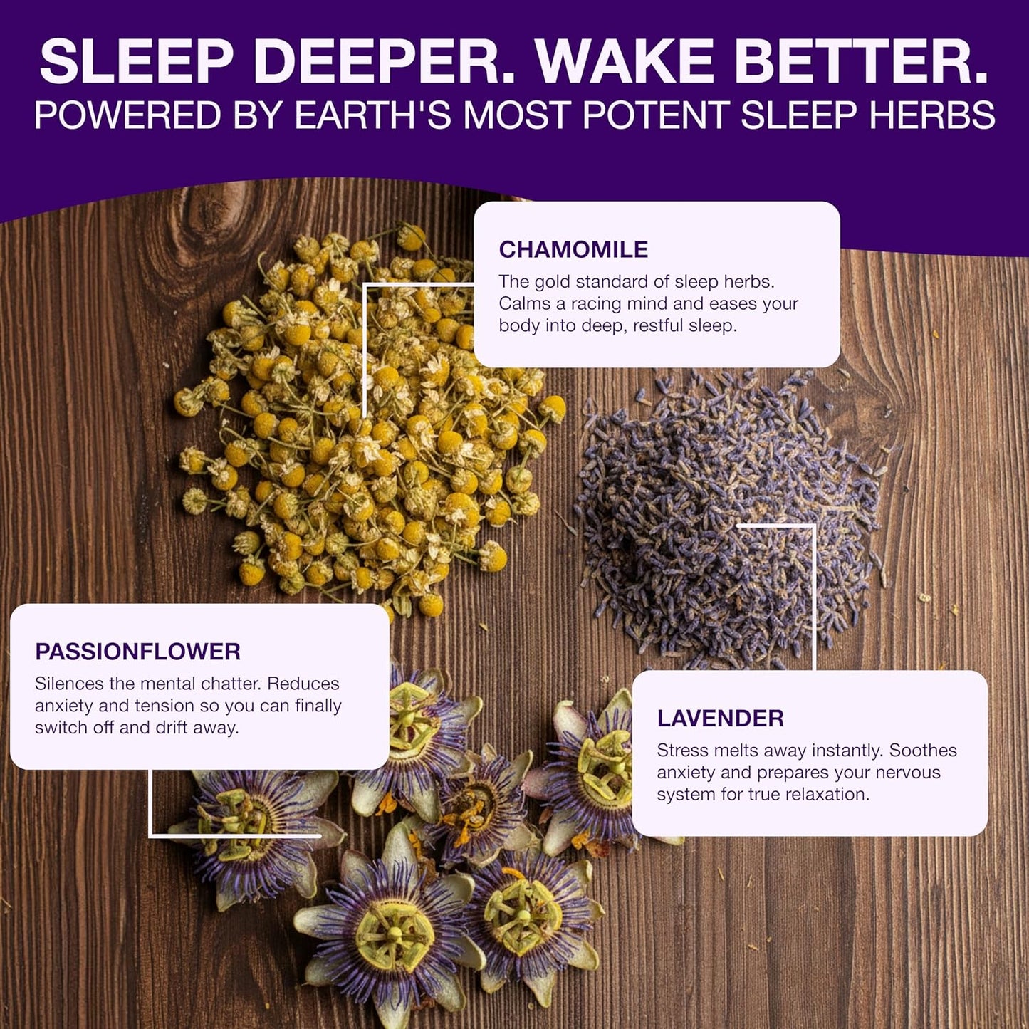 Organic Chamomile Lavender Tea - Relax & Sleep Tea - Chamomile Lavender Tea with Valerian, Passionflower, Lemon Balm and Extra Herbal Ingredients - The Ultimate USDA Organic Sleep Tea