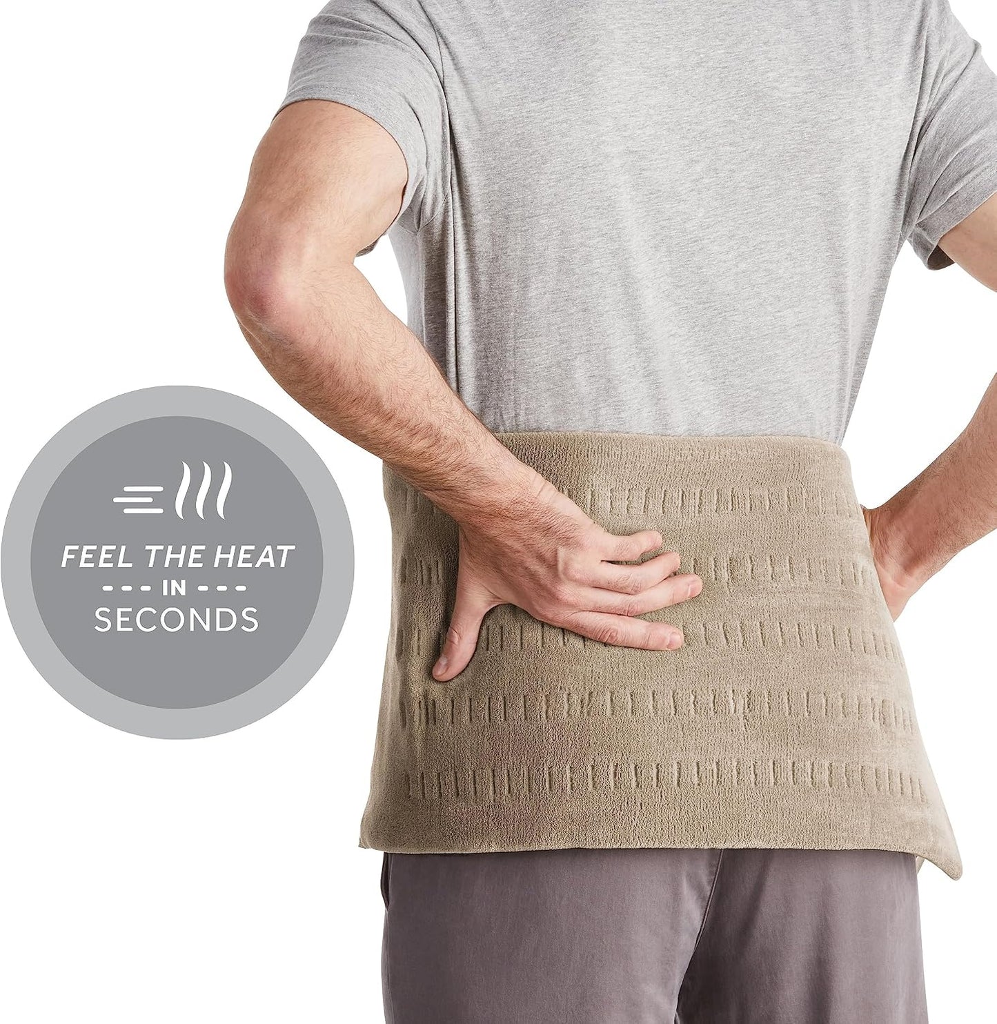Sunbeam Premium Sunbeam Heating Pad with Compact Storage, Standard Size, Gray