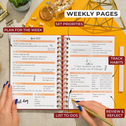 Clever Fox Planner 2nd Edition – Colorful Weekly & Monthly Goal Planner, Time Management & Productivity Organizer, Undated, A5 (Dark Teal)