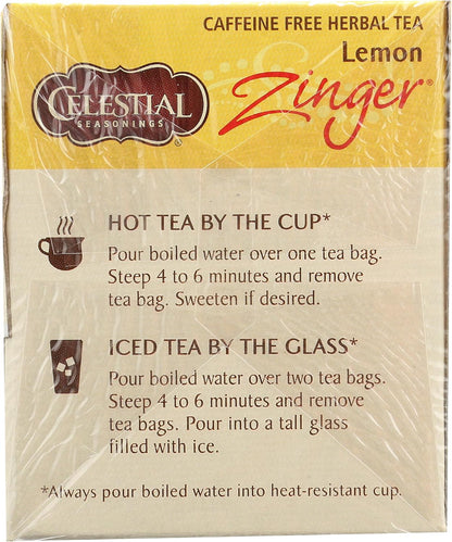 Celestial Seasonings 100% Natural Lemon Zinger Herbal Tea 20 ct
