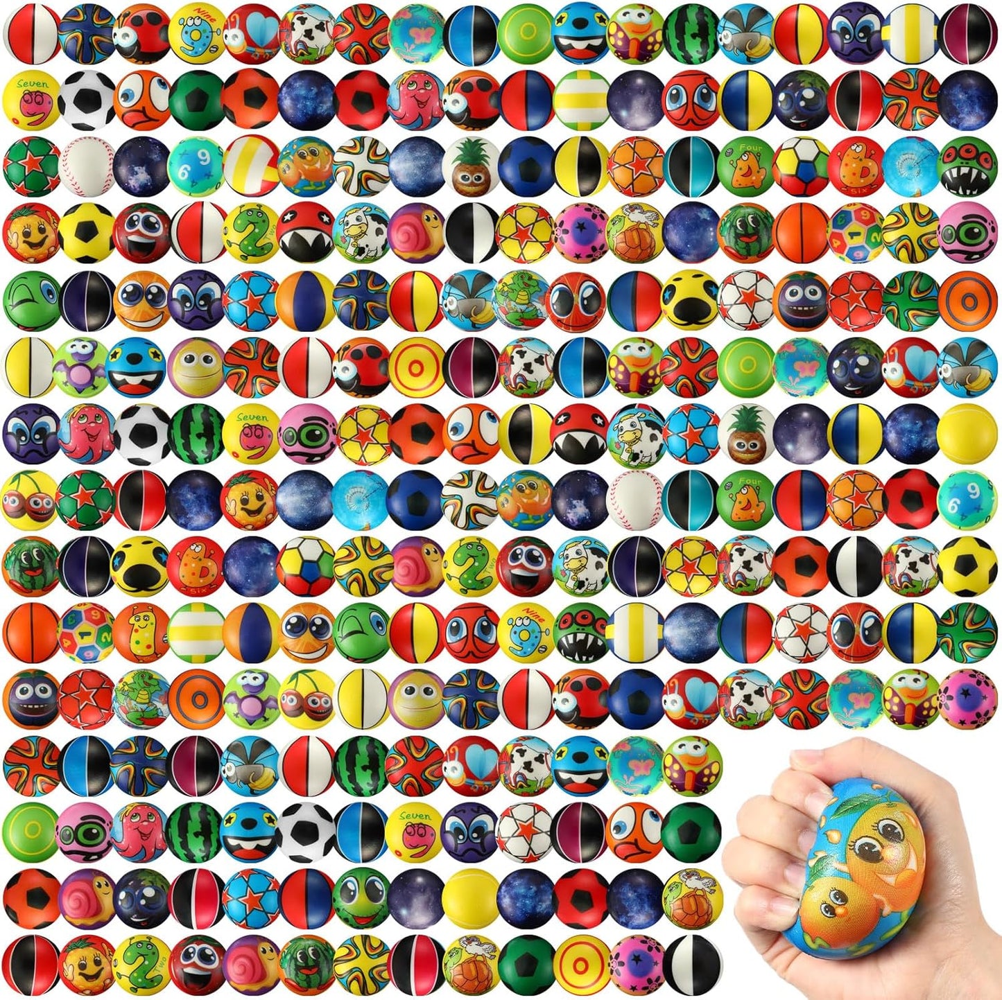 Shappy Mini Foam Balls Bulk 2.5 Inch for Party Favors, 204 Pcs, Stylish