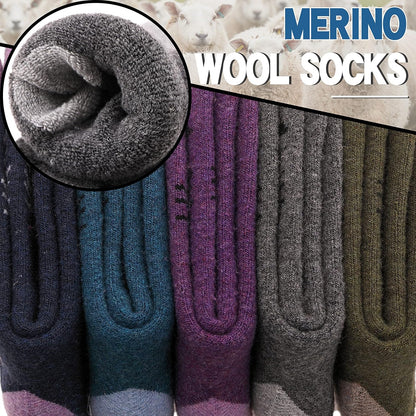 EBMORE Merino Wool Socks for Women Hiking Thermal Warm Winter Thick Boot Cozy Crew Comfy Work Socks for Ladies 5 Pairs