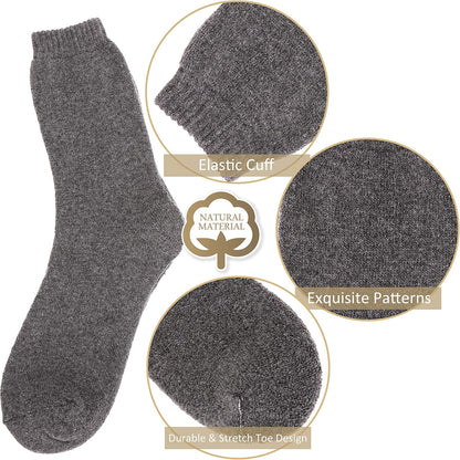 EBMORE Merino Wool Socks for Women Hiking Thermal Warm Winter Thick Boot Cozy Crew Comfy Work Socks for Ladies 5 Pairs