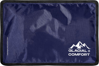 Glacial Comfort Large Gel Ice Pack for Injuries Reusable - (15" x 11") Cold Pads for Back Pain, Hip, Knee, Shoulder, Muscle Strains, Migraine & Postpartum Recovery, Flex Technology - Compression Pad.