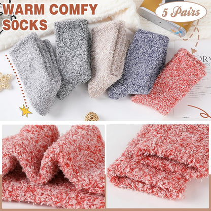 EBMORE Womens Fuzzy Socks Slipper Fluffy Cozy Comfy Cabin Plush Warm Winter Sleep Home Soft Socks