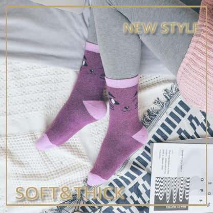 EBMORE Merino Wool Socks for Women Hiking Thermal Warm Winter Thick Boot Cozy Crew Comfy Work Socks for Ladies 5 Pairs