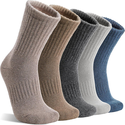 MOGGEI 5 Pairs Womens Merino Wool Socks Hiking Warm Winter Thick Thermal Crew Cozy Cabin Ladies Gift Comfy Boot Work Socks