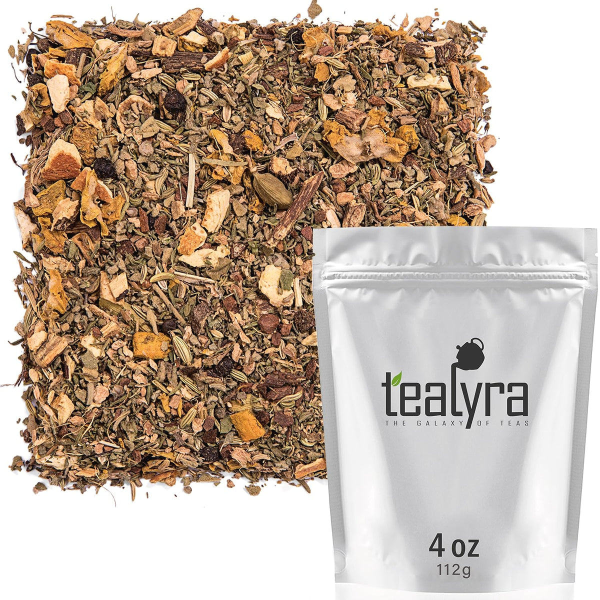 Tealyra - Holistic Health Tea - Turmeric Healthy Tonic - Ginger - Fennel - Cinnamon - Loose Leaf - All-In-One Wellness Blend - Caffeine-Free - 112g (4-ounce)