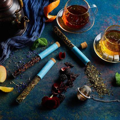 Gourmanity Bedtime Tea Sampler Gift Set, Naturally Calming Herbal Blends, Warm Up and Snuggle Down with our 3 Sleepy Tea Flavors, Product of Austria, 0.74oz