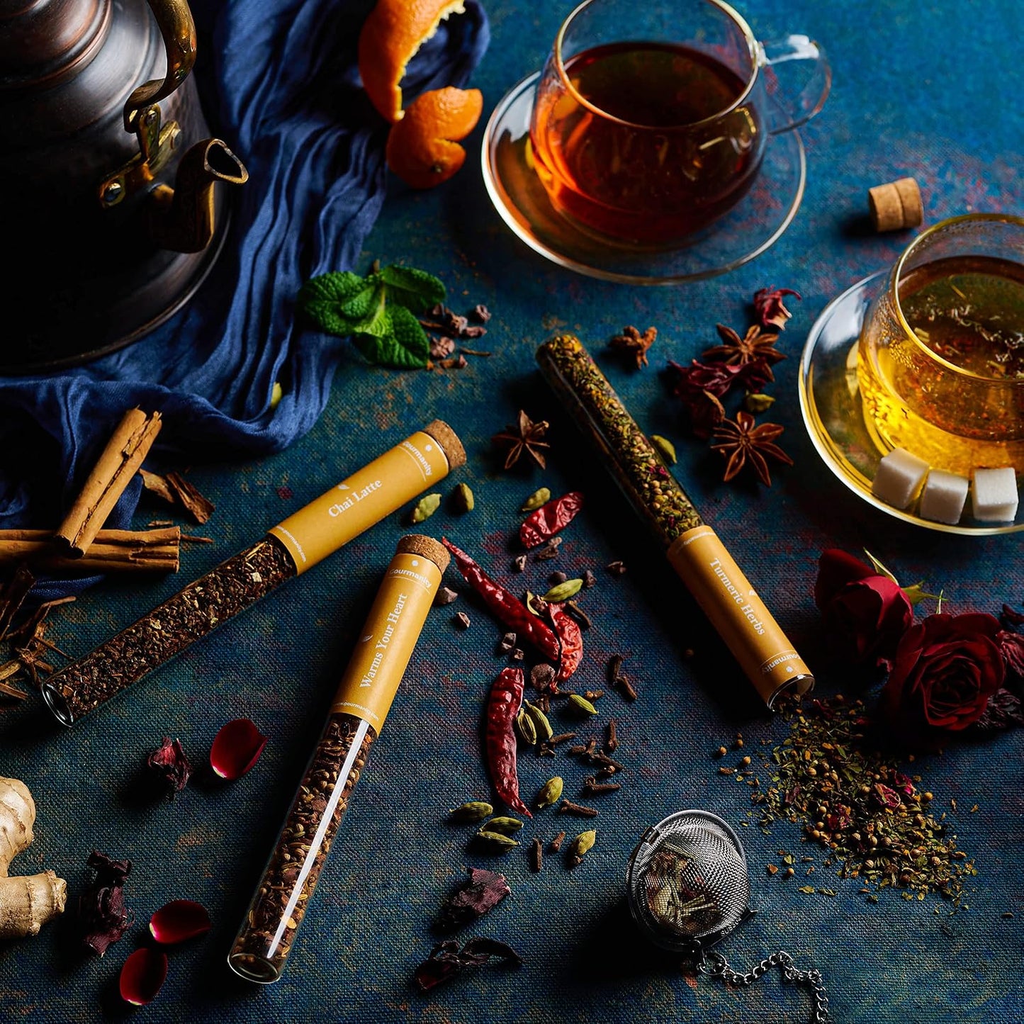 Gourmanity Bedtime Tea Sampler Gift Set, Naturally Calming Herbal Blends, Warm Up and Snuggle Down with our 3 Sleepy Tea Flavors, Product of Austria, 0.74oz