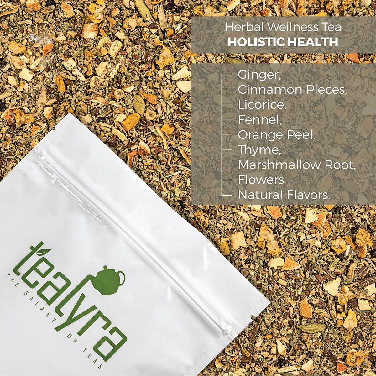 Tealyra - Holistic Health Tea - Turmeric Healthy Tonic - Ginger - Fennel - Cinnamon - Loose Leaf - All-In-One Wellness Blend - Caffeine-Free - 224g (8-ounce)
