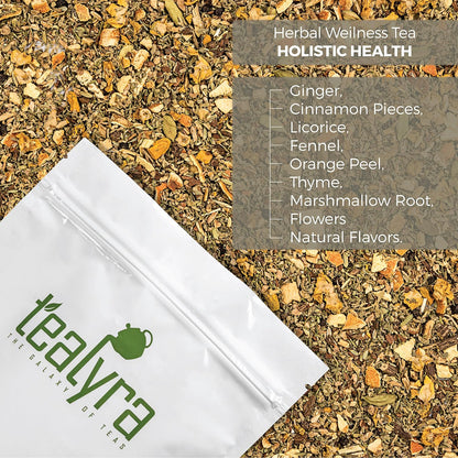 Tealyra - Holistic Health Tea - Turmeric Healthy Tonic - Ginger - Fennel - Cinnamon - Loose Leaf - All-In-One Wellness Blend - Caffeine-Free - 224g (8-ounce)